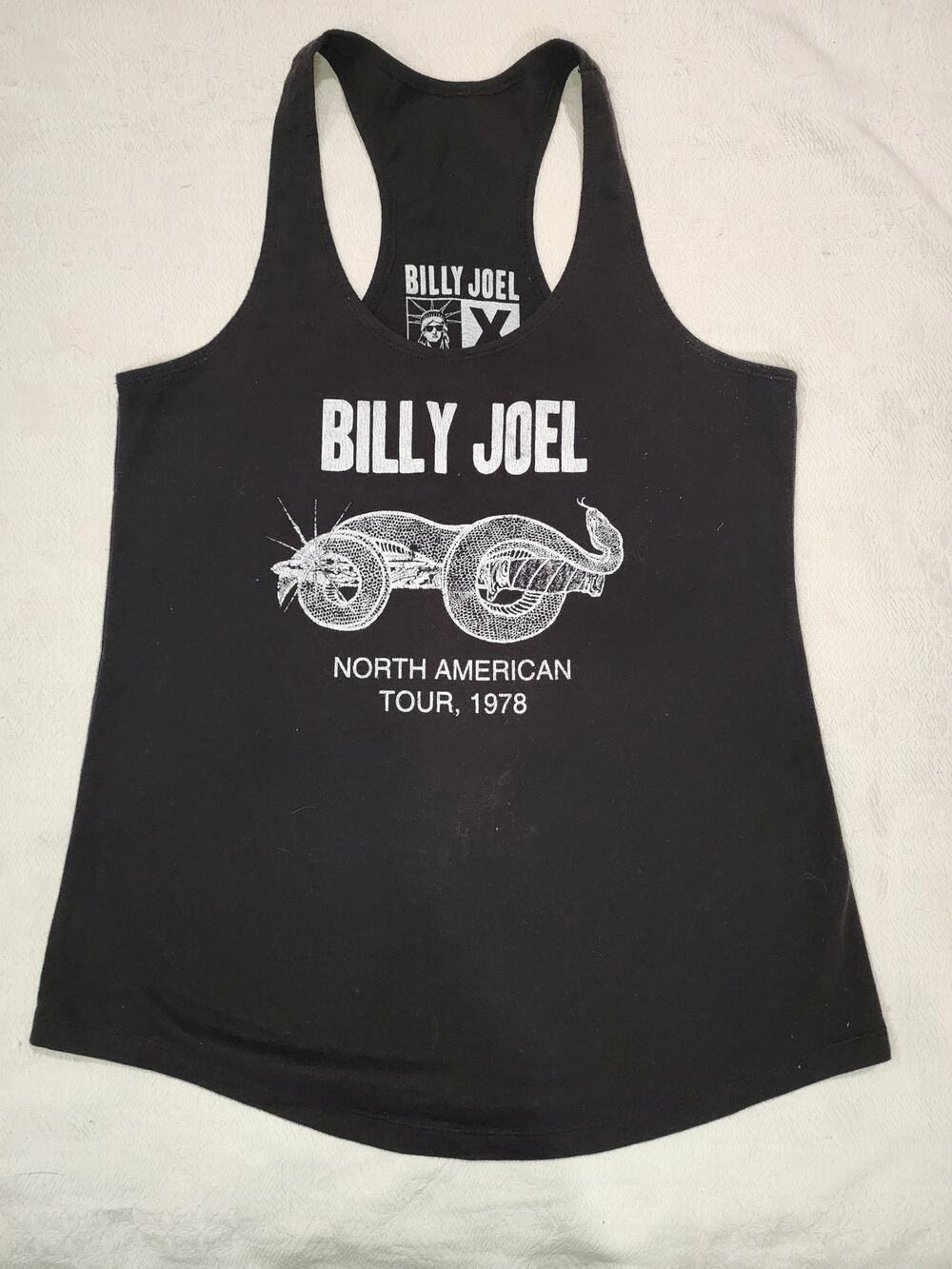 Billy Joel Racerback Tank Top North American Tour 1978 Graphic Snake Design